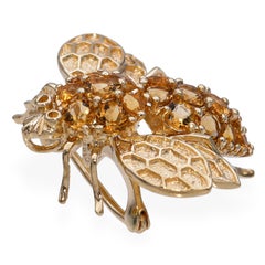 14k Yellow Gold 2.25tcw Yellow Sapphire Bumblebee Brooch Pendant