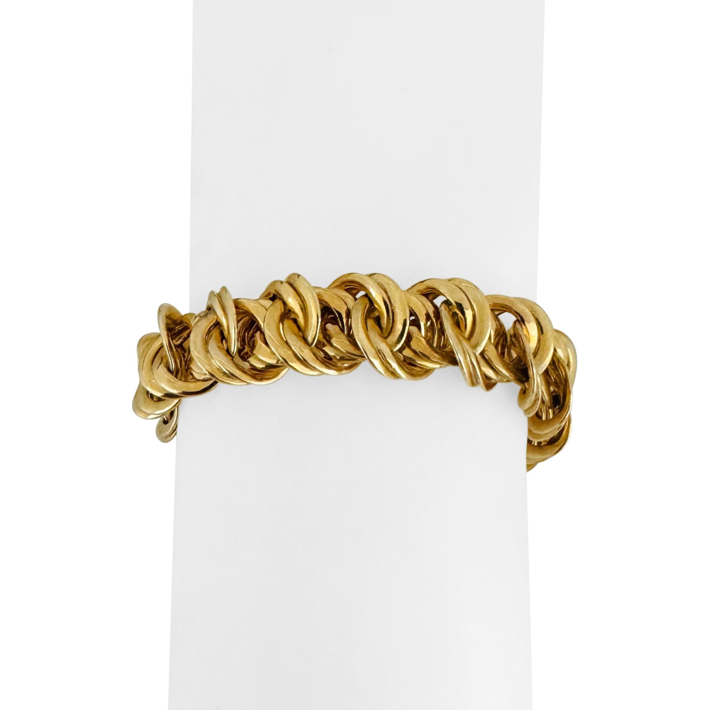 Bracciale a spirale in oro giallo 14k 22,7g da donna 13mm - Italia 7,5