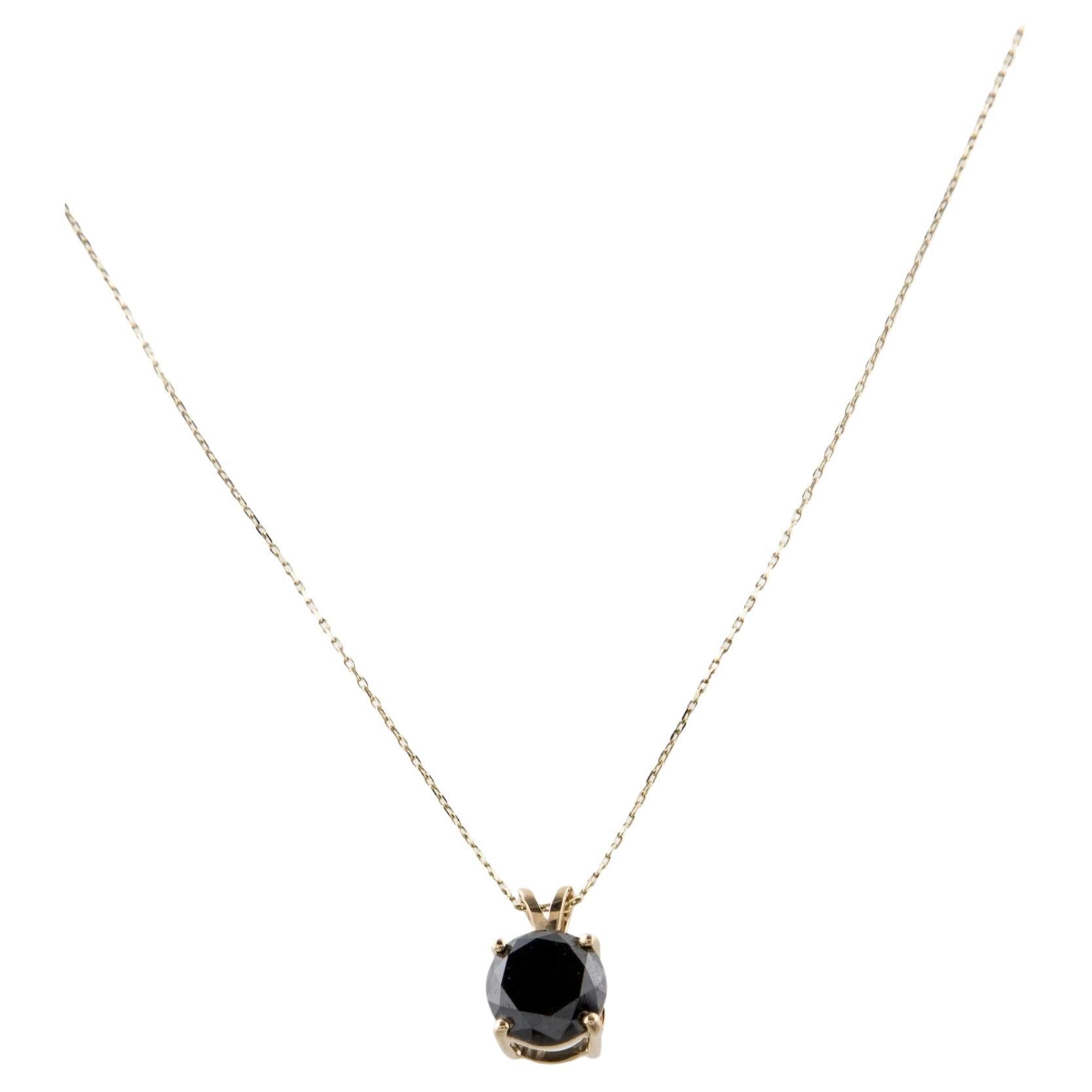 14K Yellow Gold 2.28ct Diamond Solitaire Pendant Necklace
