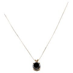 Collana con ciondolo solitario in oro giallo 14K con diamante da 2,28 carati