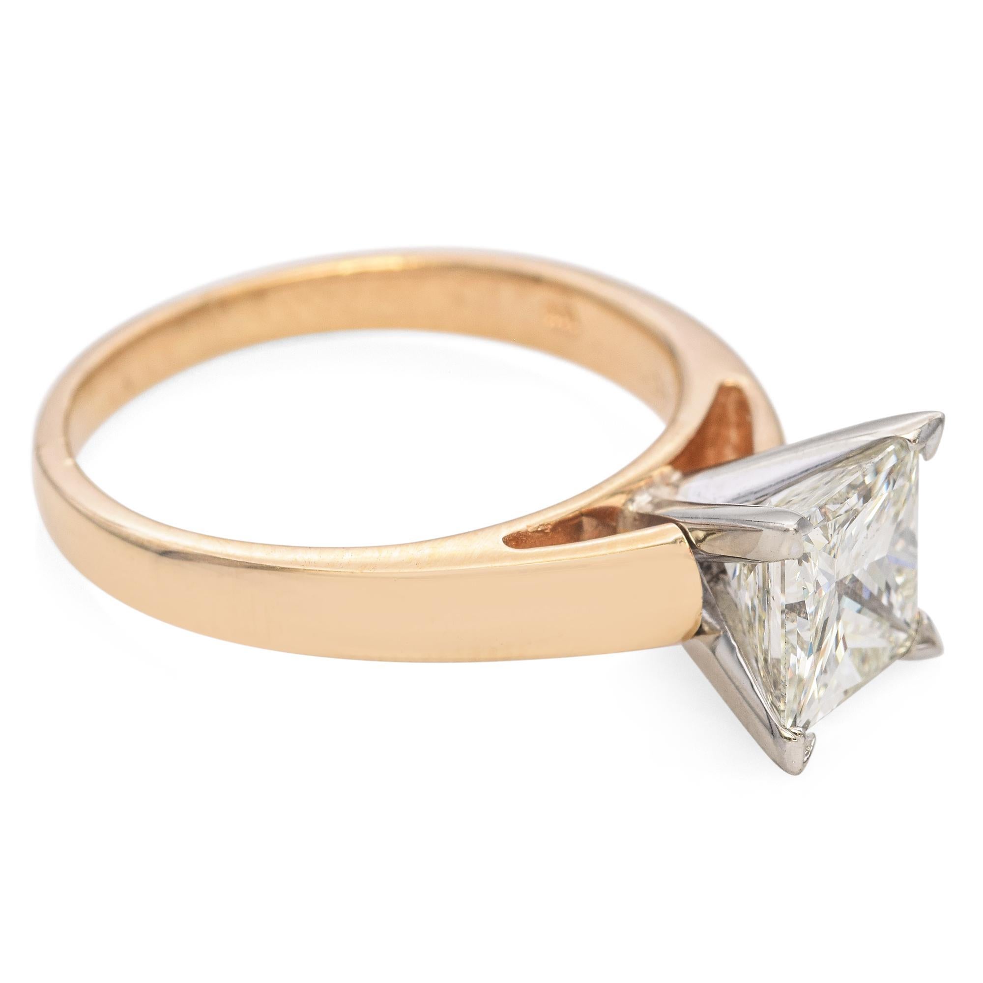 14k Yellow Gold 2.2ct K VVS2 Diamond Engagement Ring GIA en vente 2