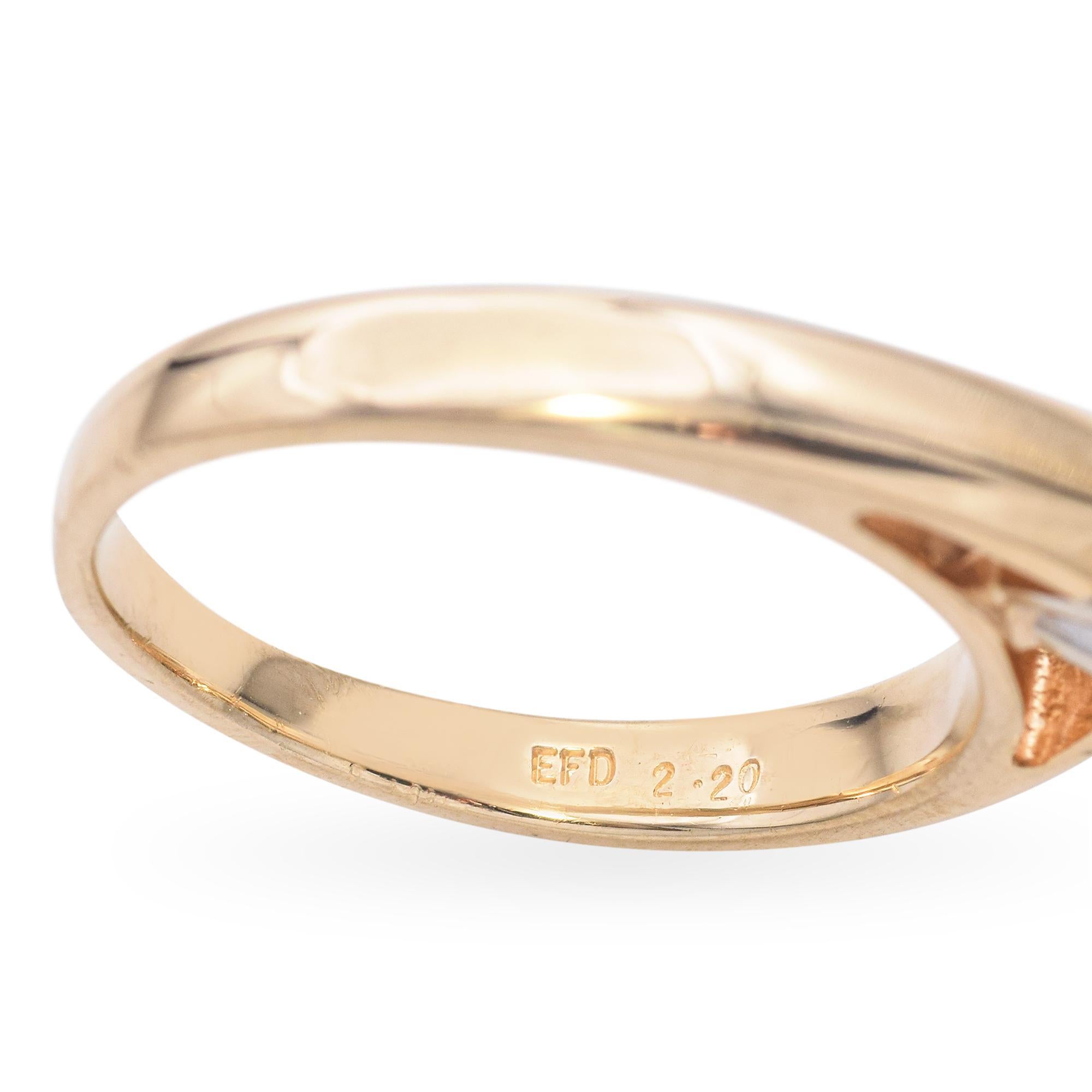 14k Yellow Gold 2.2ct K VVS2 Diamond Engagement Ring GIA en vente 3