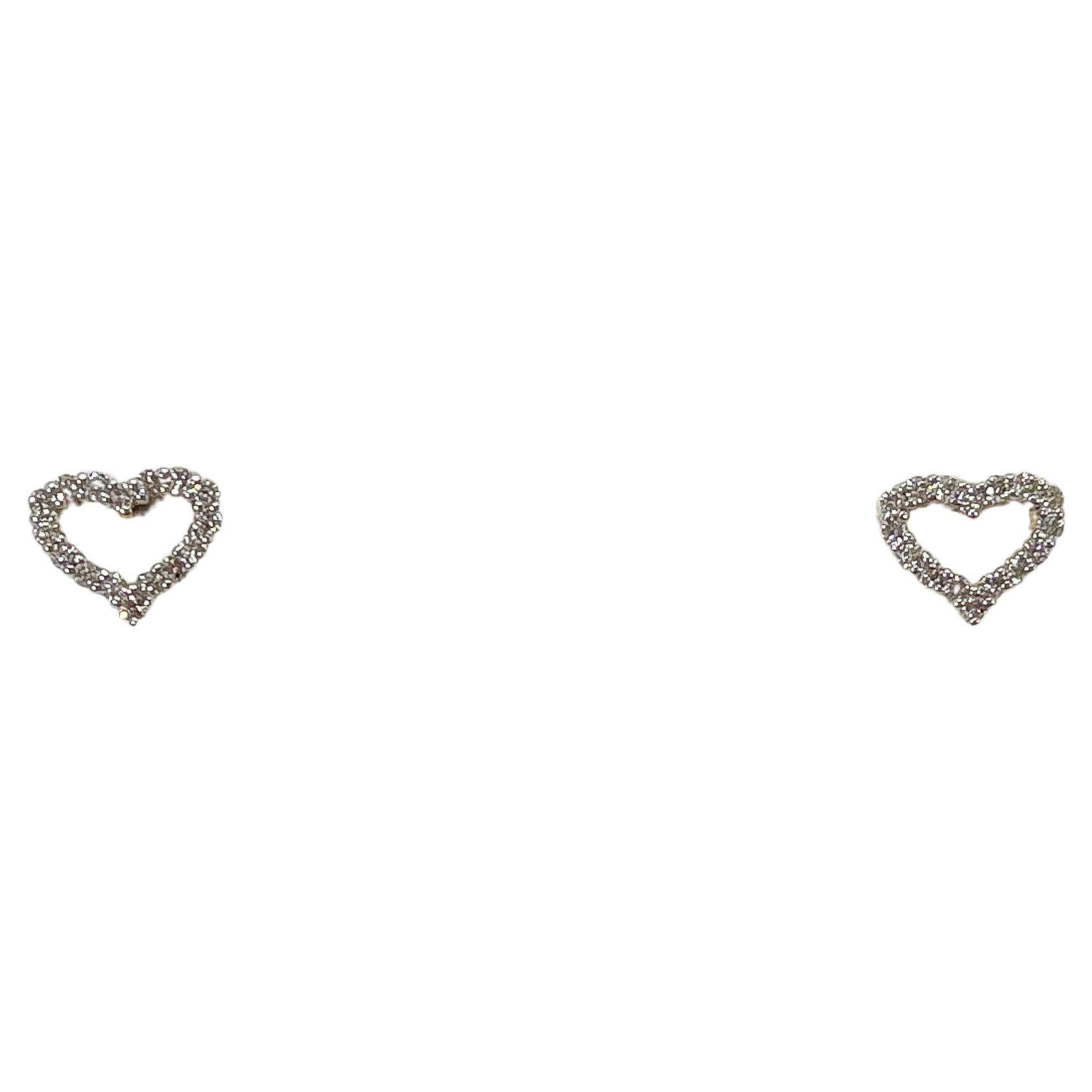 14K Yellow Gold .23 CTW Diamond Heart Studs