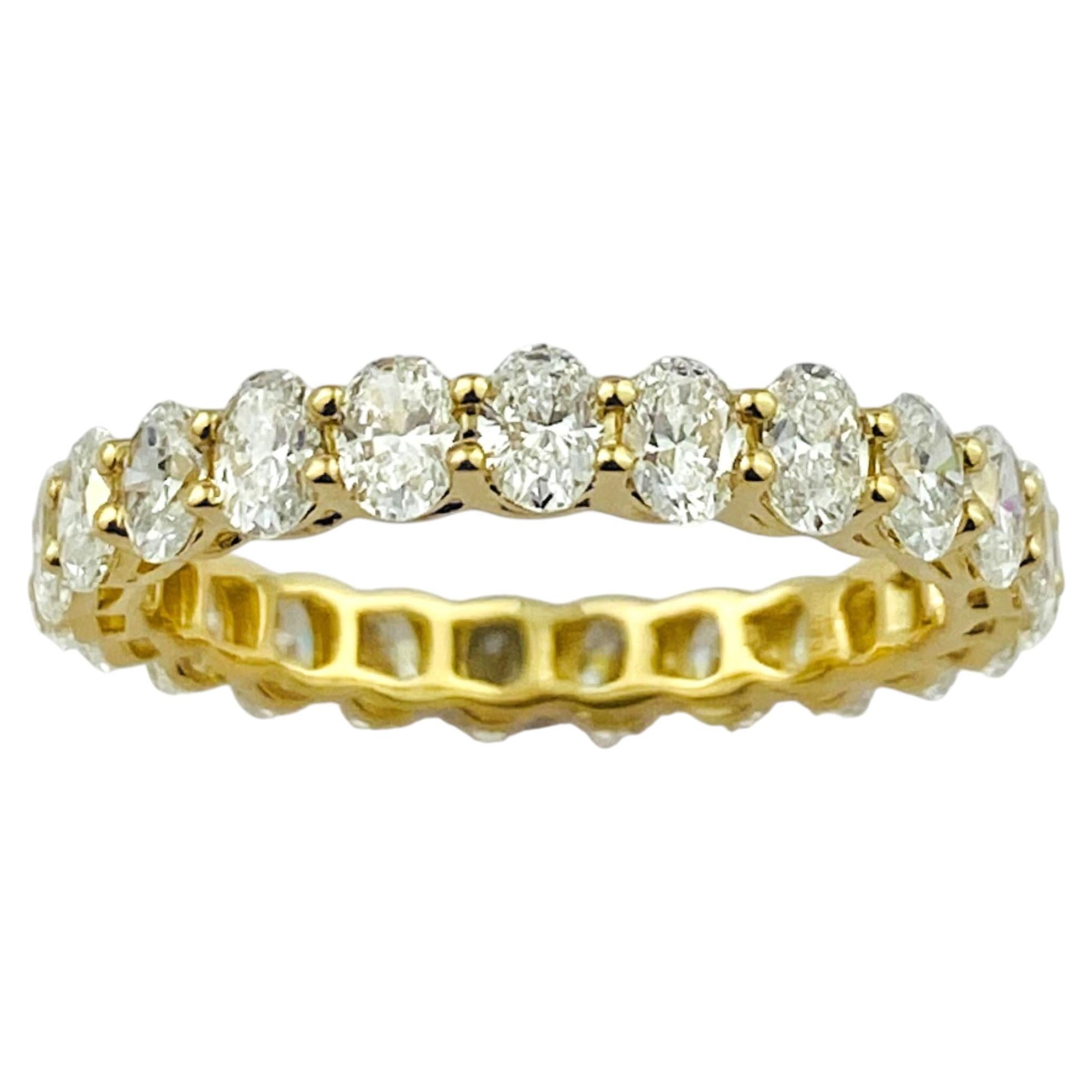 14K Yellow Gold 2.30 Cts Oval Natural Diamond Oval-Cut Eternity Ring