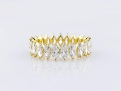 14KT Yellow Gold 2.30Cts Marquise Natural Diamond Marquise-Cut Eternity Ring