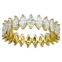 14KT Yellow Gold 2.30Cts Marquise Natural Diamond Marquise-Cut Eternity Ring