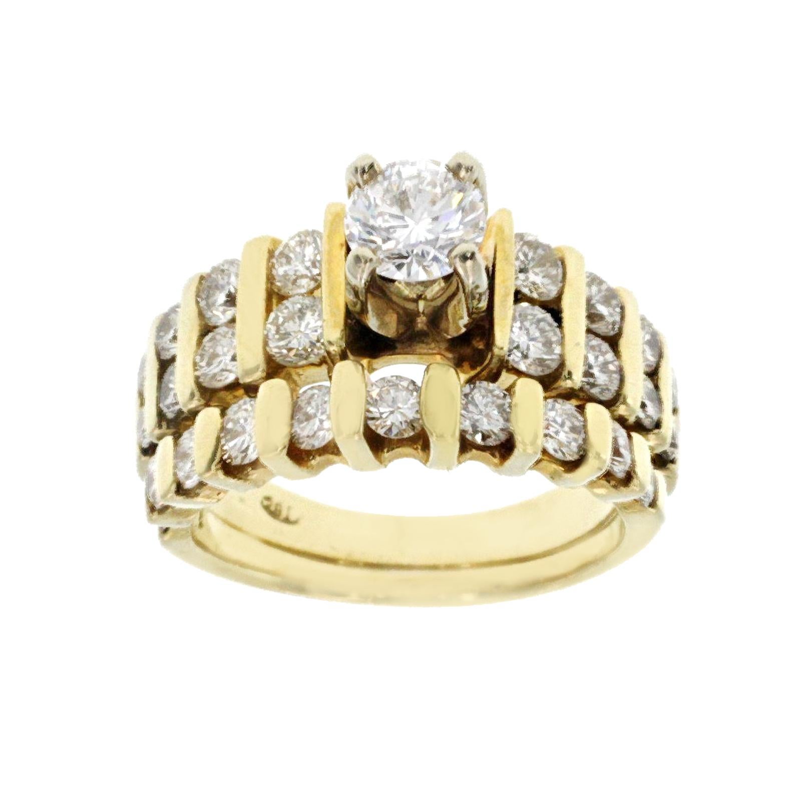 100% Authentic, 100% Customer Satisfaction

Top: 5 mm

Band Width: 3 mm

Ring Height: 8 mm

Metal: 14K Yellow Gold 

Size: 4-6 ( Please message Us for your Size )

Hallmarks: 14K

Total Weight: 7.4 Grams

Center Stone: 0.51 CT G VS Diamonds

Side