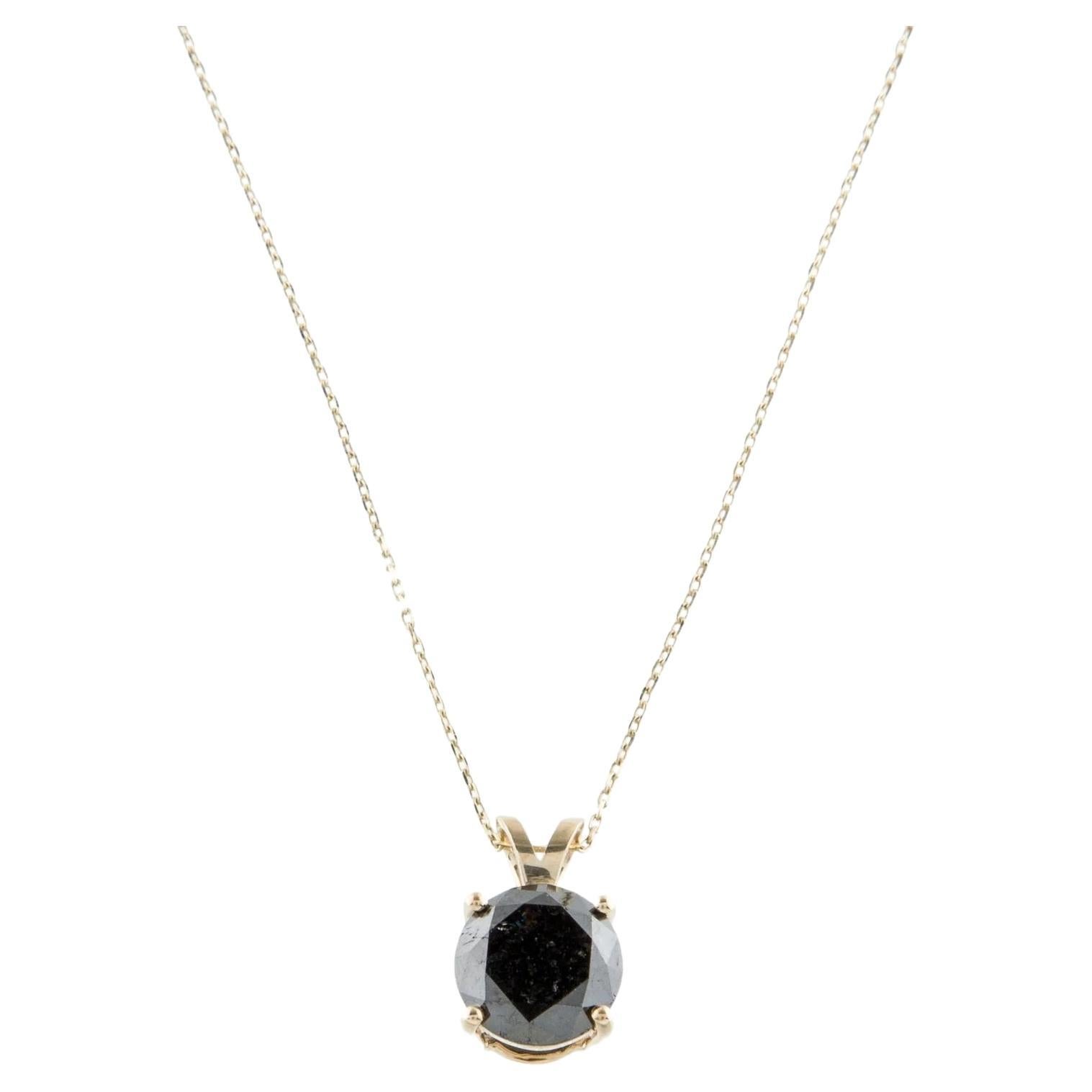 14K Yellow Gold 2.33ct Diamond Solitaire Pendant Necklace