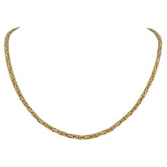 Collana a maglie bizantine in oro giallo 14k da 2,5 mm solidi e 23,4 g.