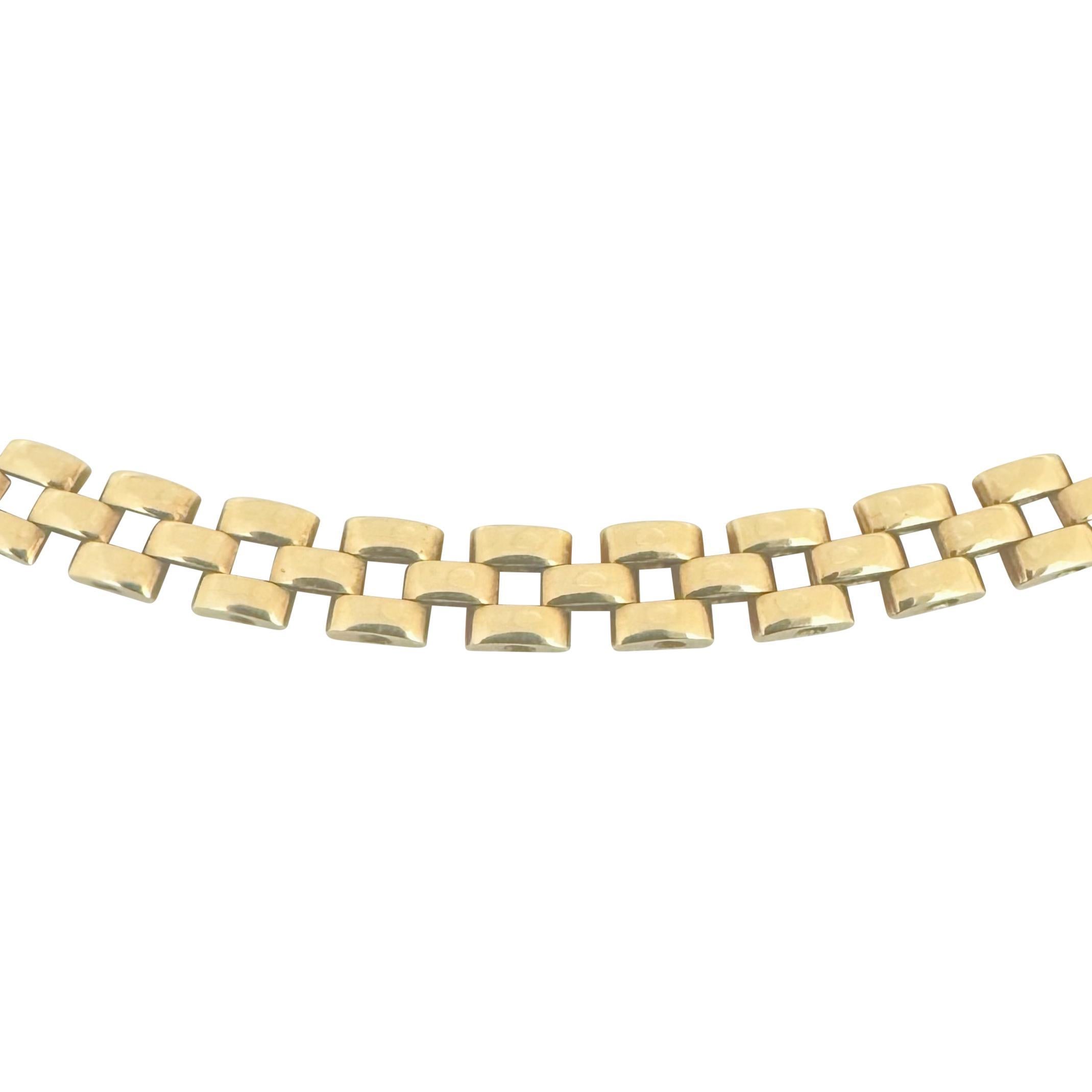 14k Gelbgold 23,5g Damen polierte 6mm Panther-Gliederhalskette Italien 16