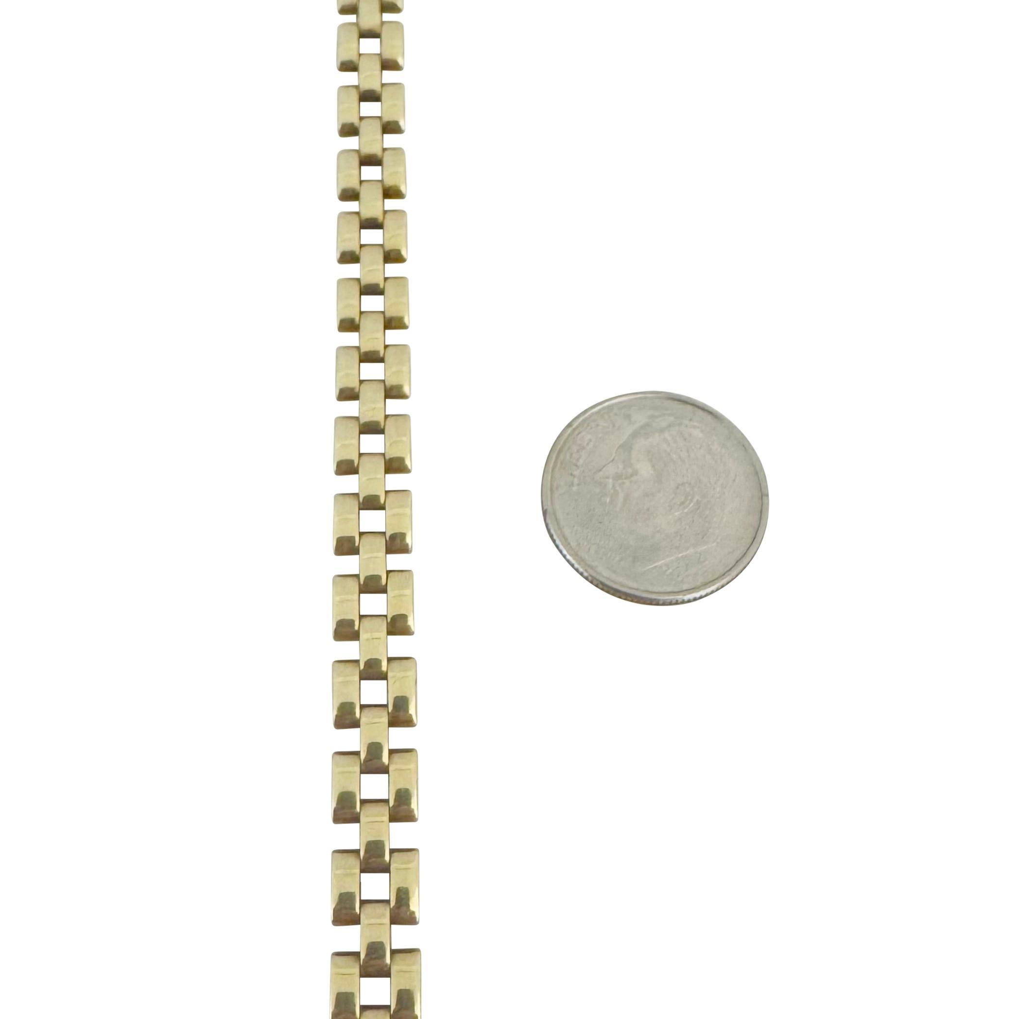 14k Gelbgold 23,5g Damen polierte 6mm Panther-Gliederhalskette Italien 16