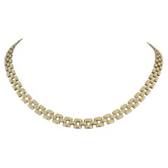 14k Gelbgold 23,5g Damen polierte 6mm Panther-Gliederhalskette Italien 16"