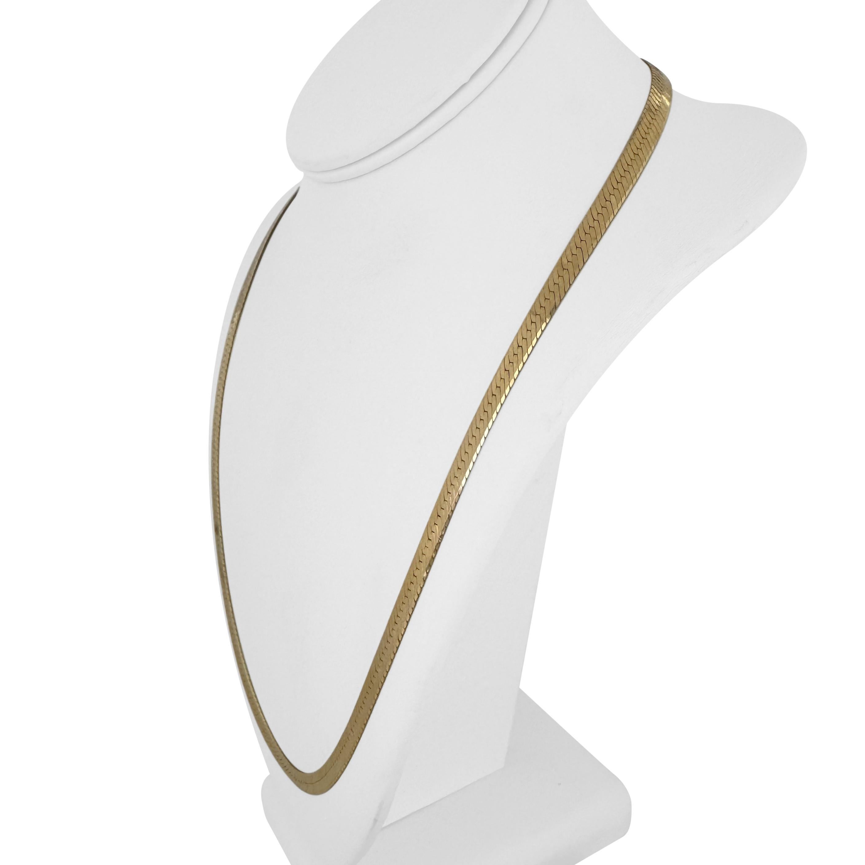 Condition:  Excellent Condition, Professionally Cleaned and Polished
Metal:  14k Gold (Marked, and Professionally Tested)
Weight:  23g
Length:  24 Inches
Width:  5.5mm
Closure:  Lobster Claw
Markings:  