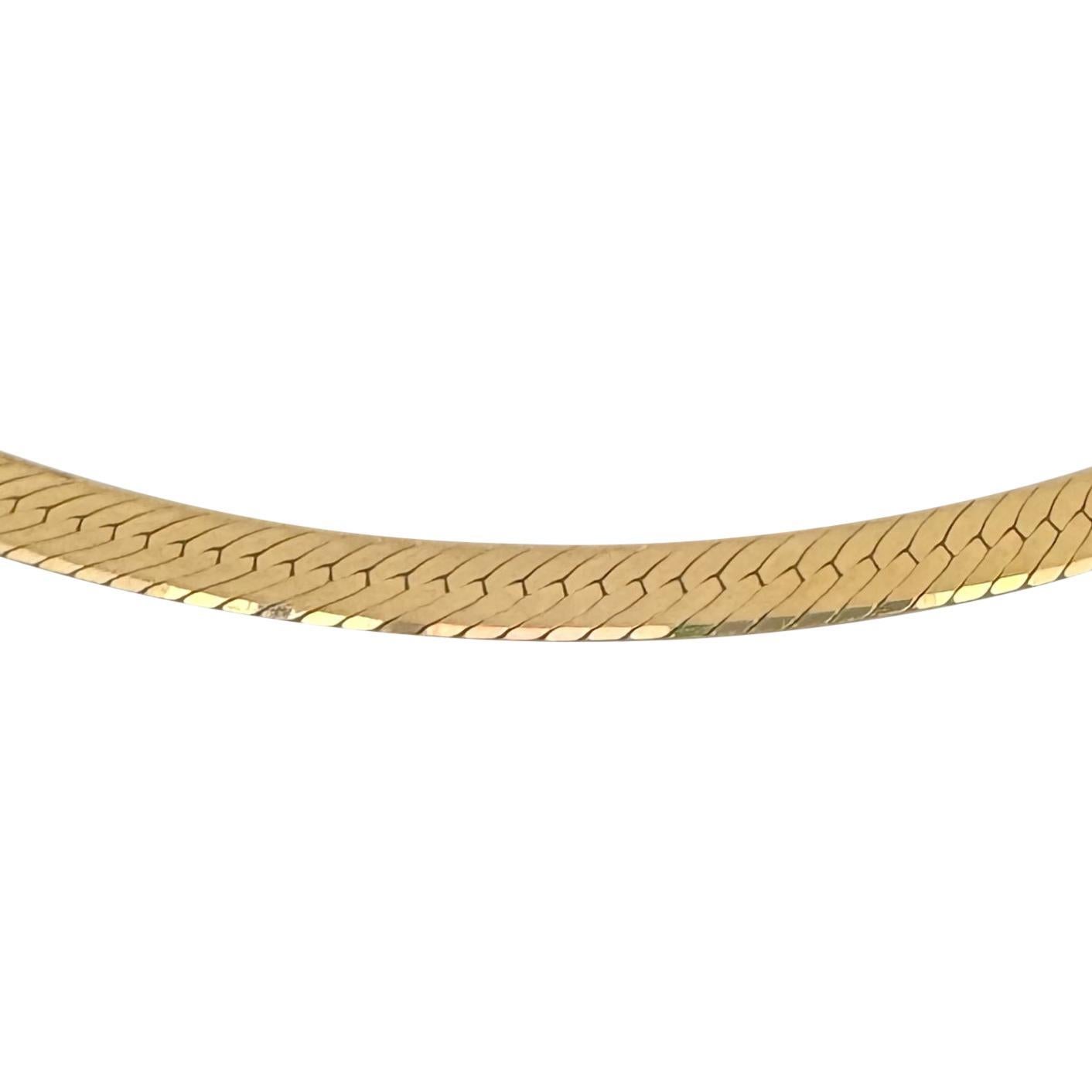 14k Yellow Gold 23g Solid 5.5mm Herringbone Link Chain Necklace Italy 24