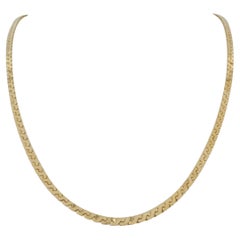 Collana in oro giallo 14k 23g massiccio 3,5 mm A Link Serpentine Italia 23,5