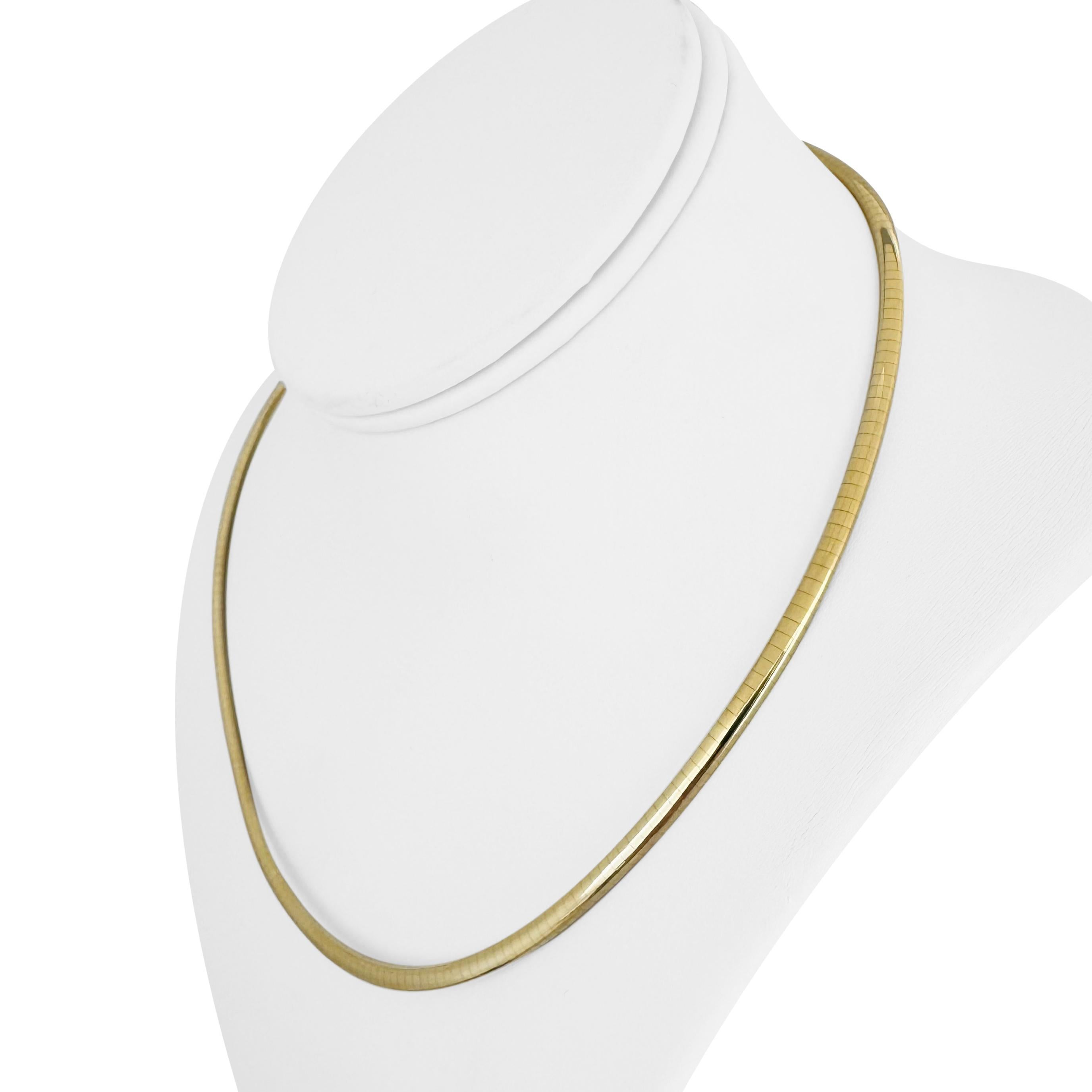 14k Yellow Gold 23g Solid Ladies 3.5mm Omega Link Necklace Italy 18
