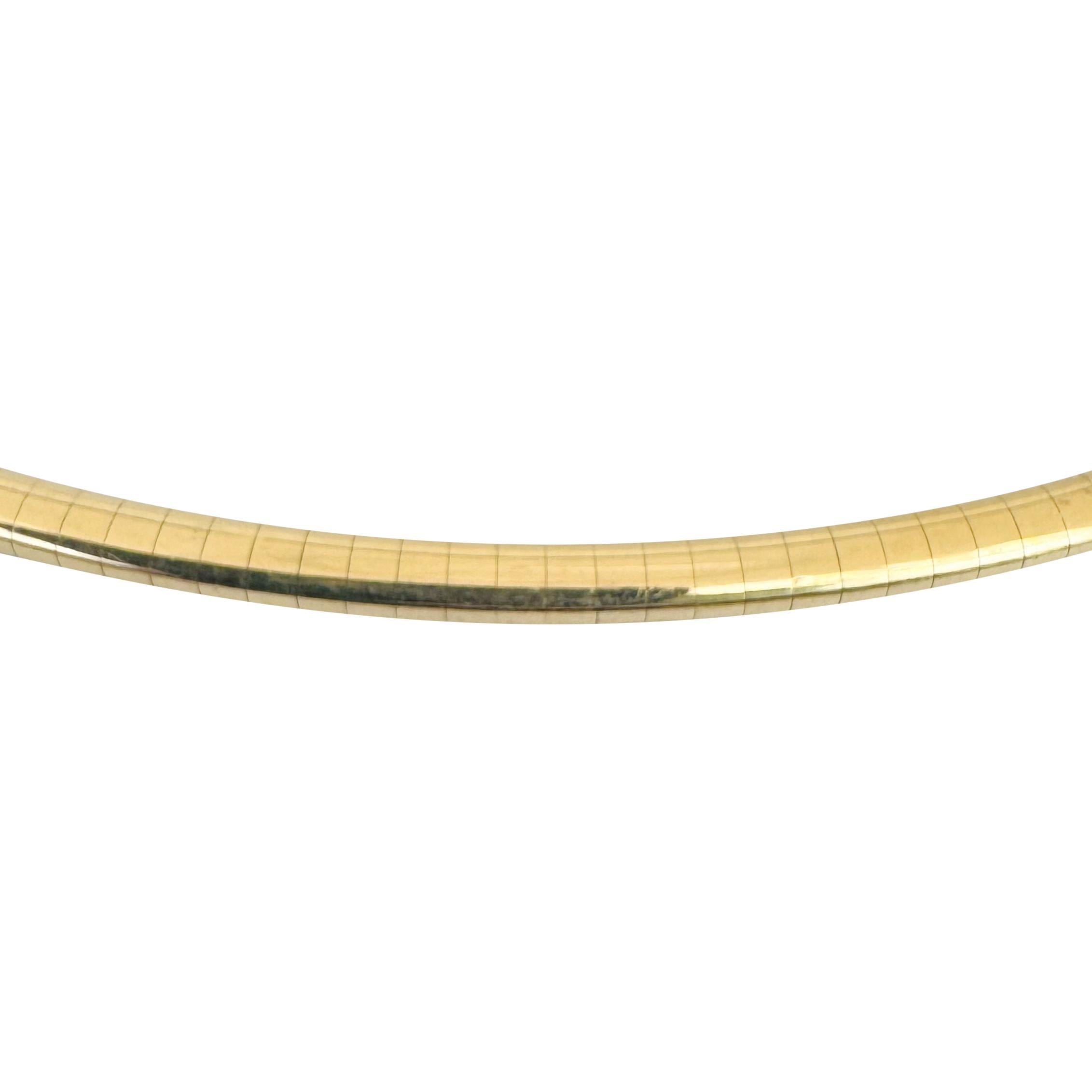 Women's 14k Yellow Gold 23g Solid Ladies 3.5mm Omega Link Necklace Italy 18