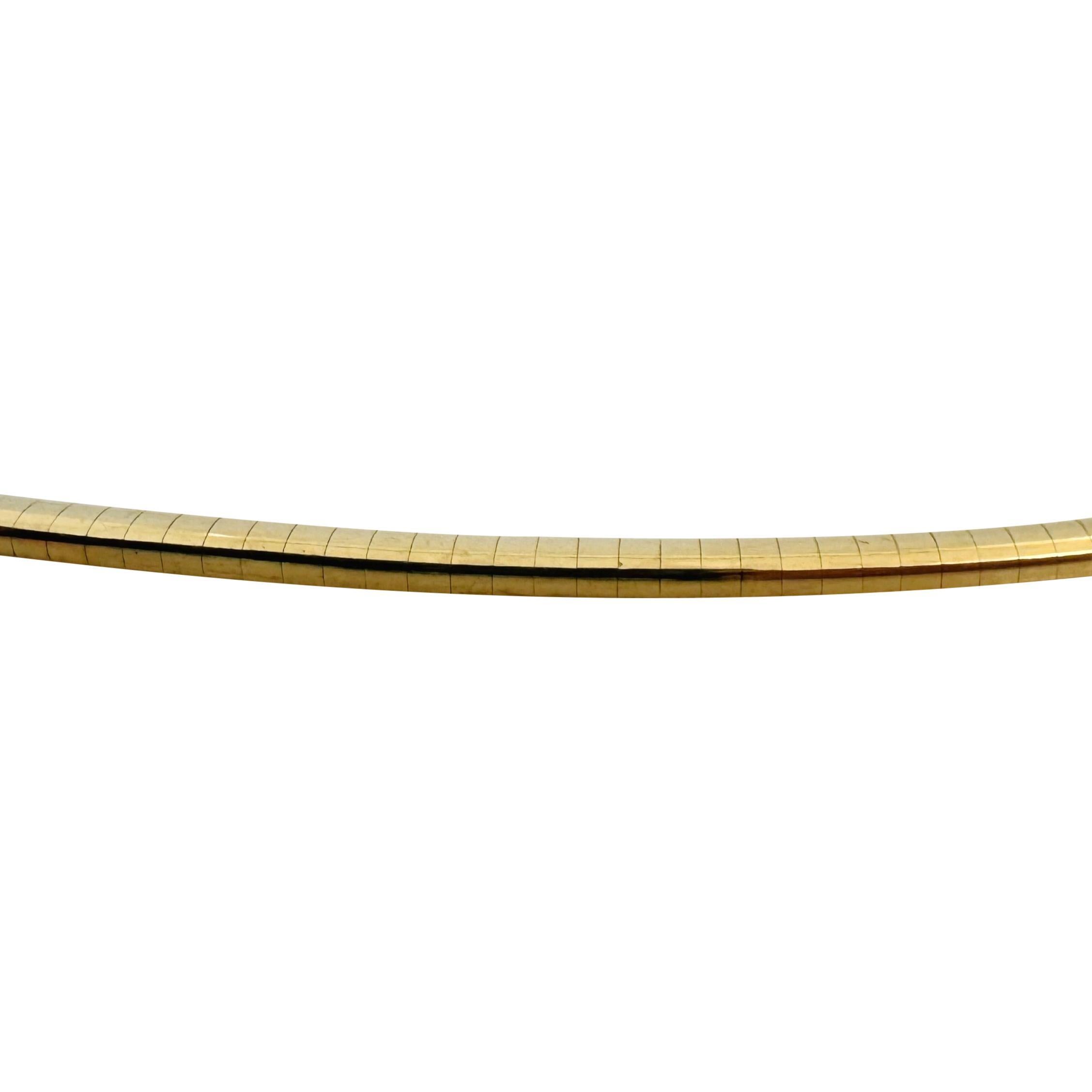 14k Yellow Gold 23g Solid Ladies 3.5mm Omega Link Necklace Italy 18