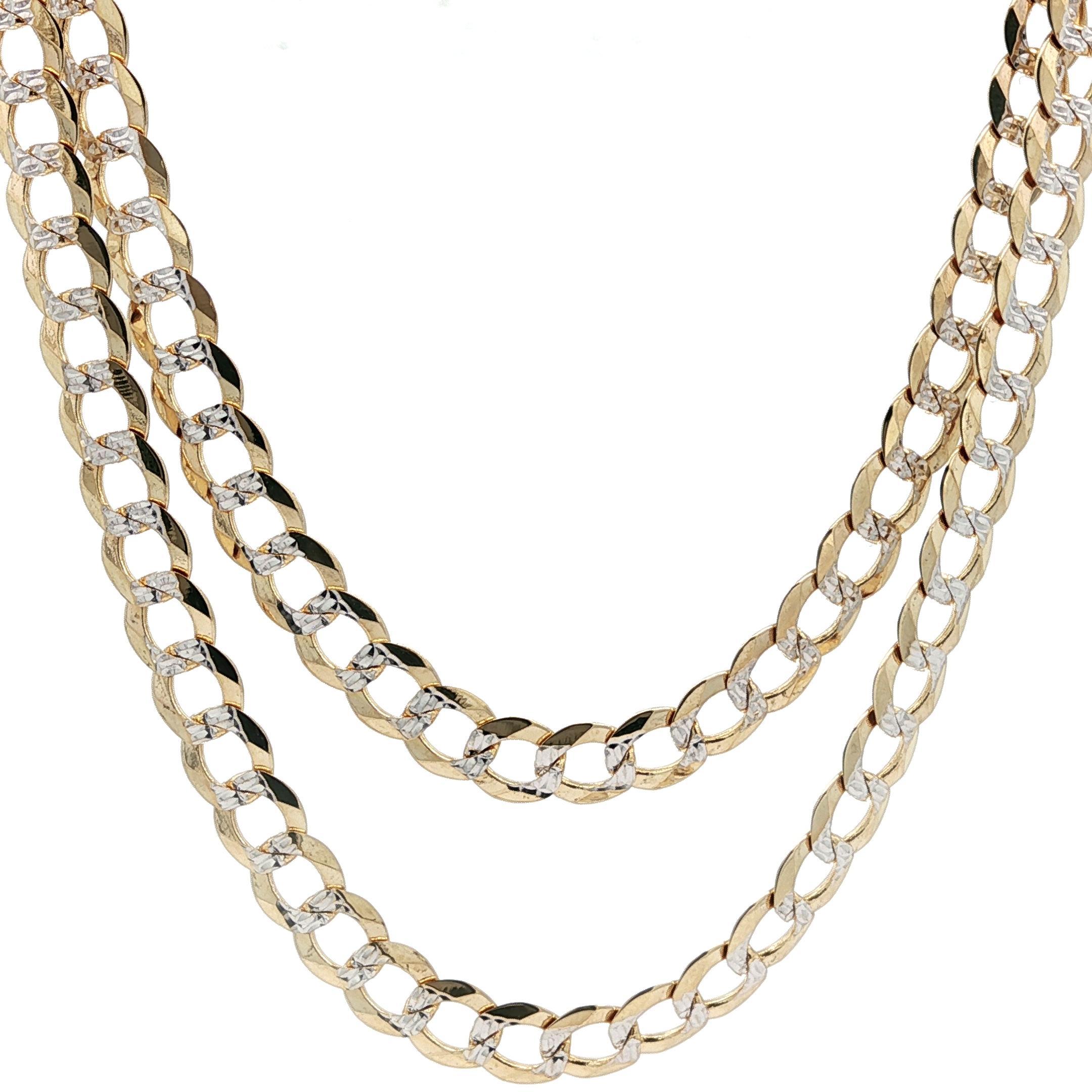 Giallo 14k  Collana d'oro a catena cubana da 24
