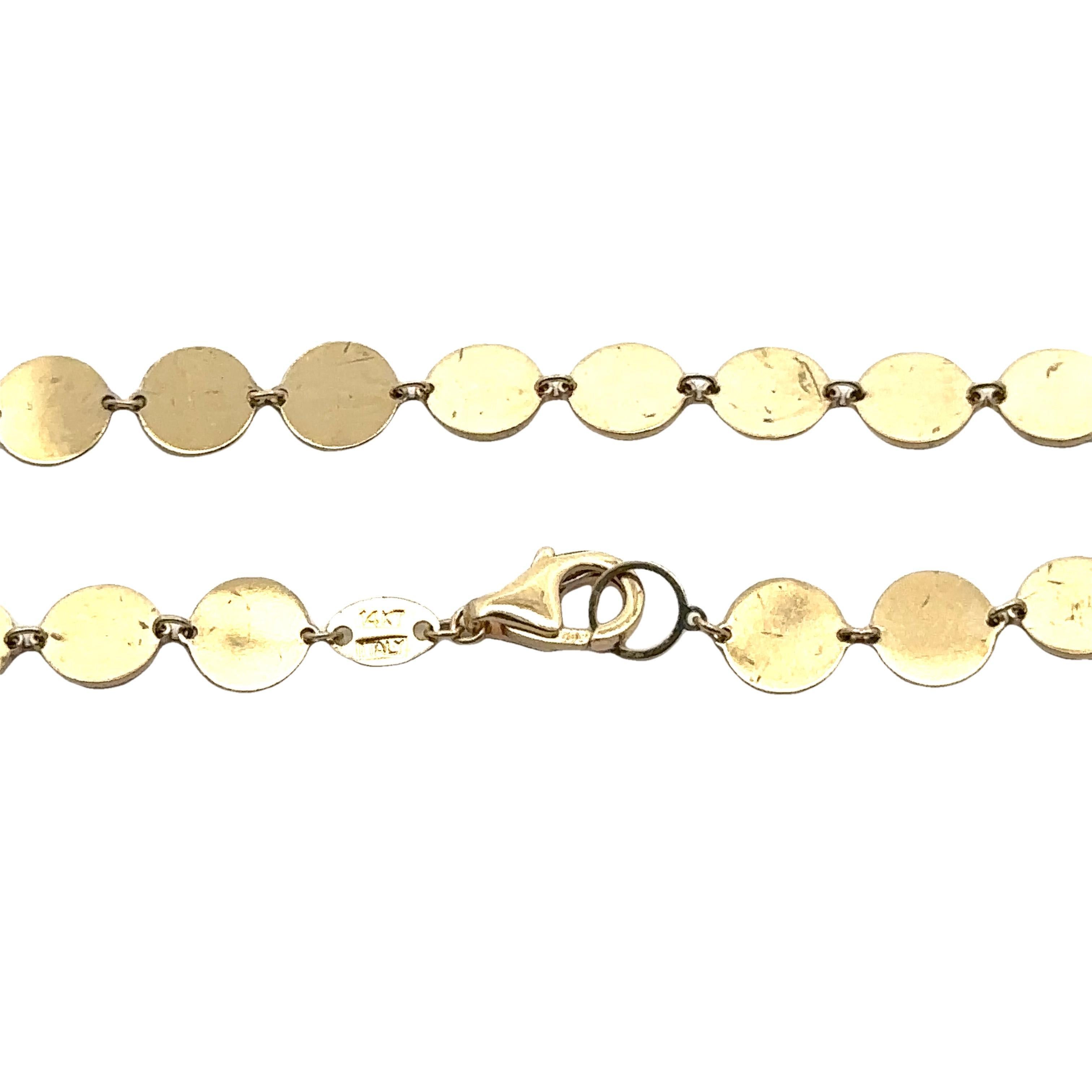 Collier ling à chaîne superposable en or jaune 14 carats finition polie ronde de 24 pouces Excellent état - En vente à Montclair, NJ