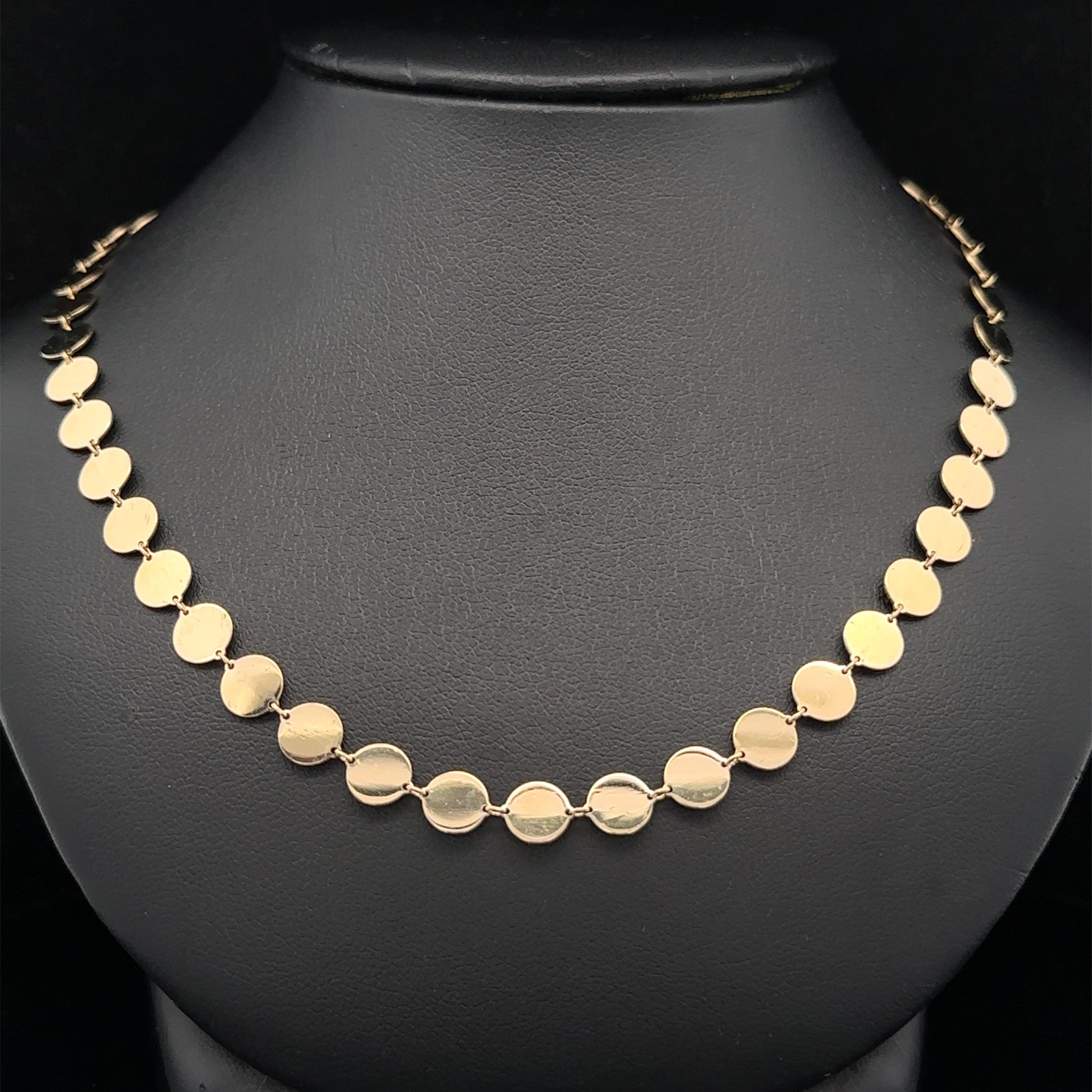 Collier ling à chaîne superposable en or jaune 14 carats finition polie ronde de 24 pouces en vente 1
