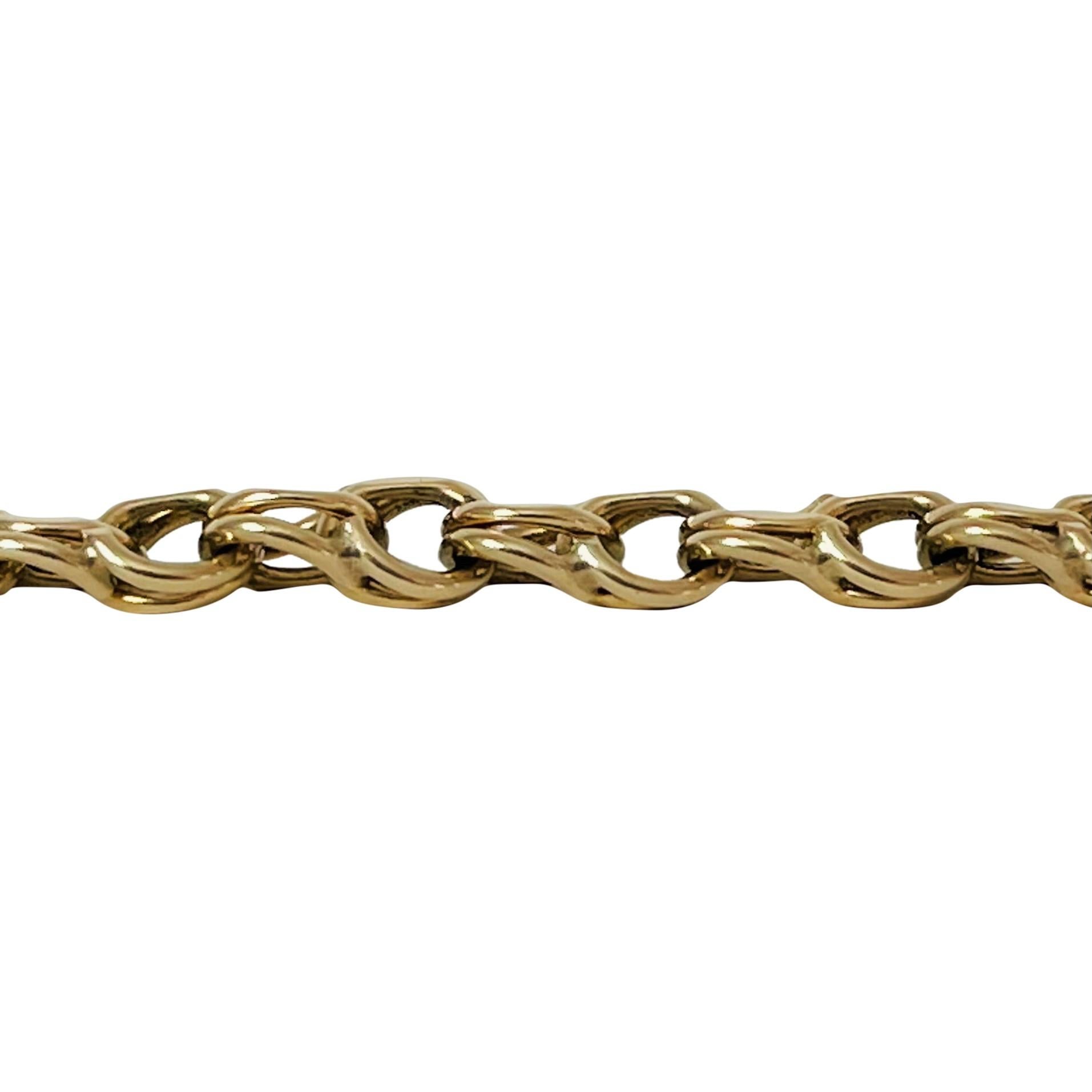 Women's 14 Karat Yellow Gold 24.3g Solid Heavy Double Circle Link Charm Bracelet