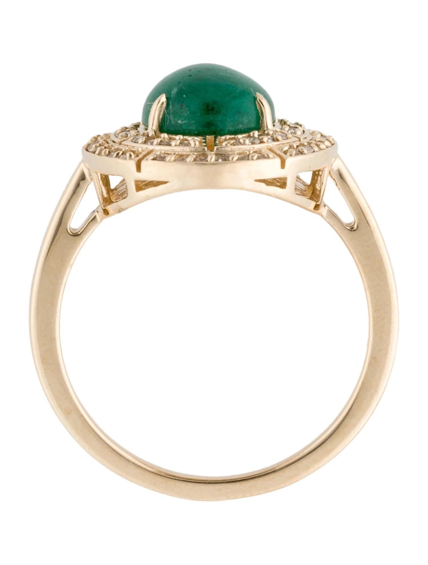 14K Yellow Gold 2.44ct Emerald & Diamond Cocktail Ring, Size 7 In New Condition For Sale In Holtsville, NY