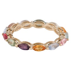 14K Yellow Gold 2.45ctw Multi-Sapphire Eternity Band, Size 6.5