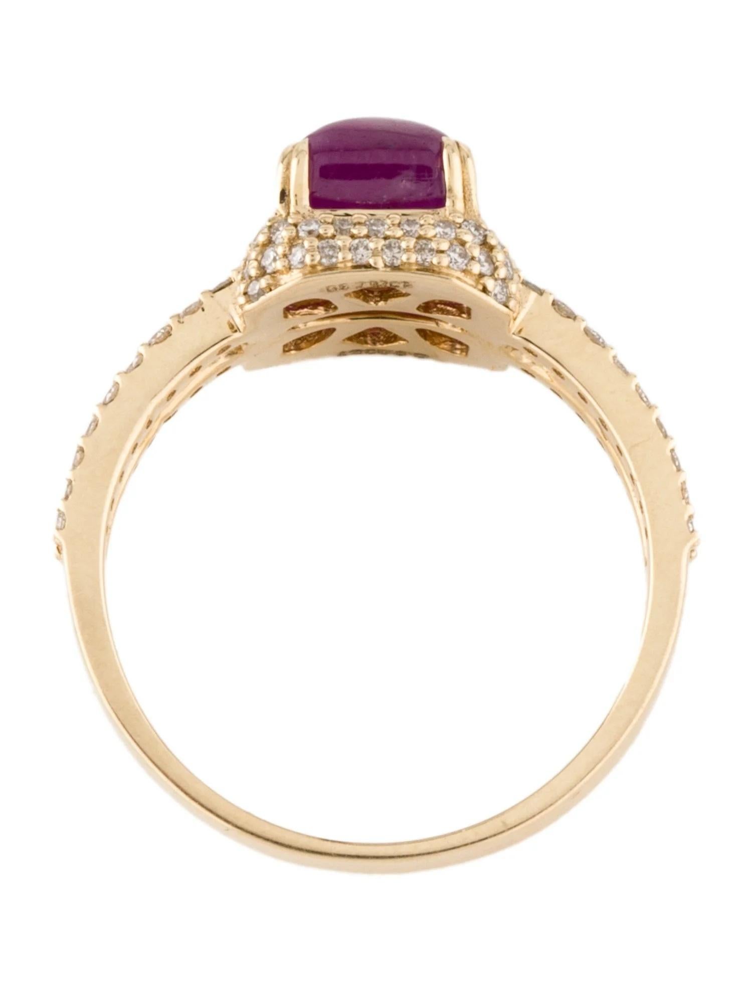 14K Yellow Gold 2.45ctw Ruby & Diamond Cocktail Ring Size 7 In New Condition For Sale In Holtsville, NY