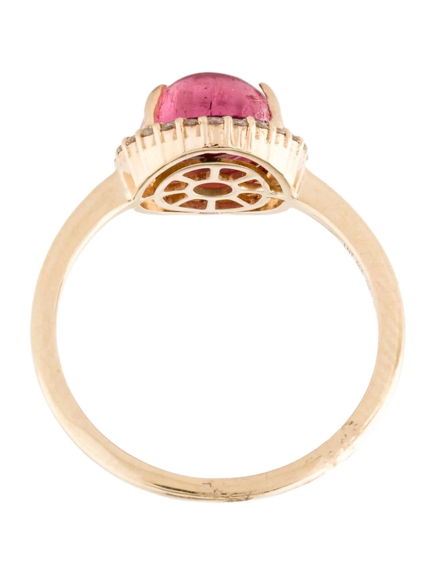 14K Gelbgold 2,46 Karat Rosa Turmalin & Diamant Cocktail-Ring, Größe 6,75 im Zustand „Neu“ im Angebot in Holtsville, NY