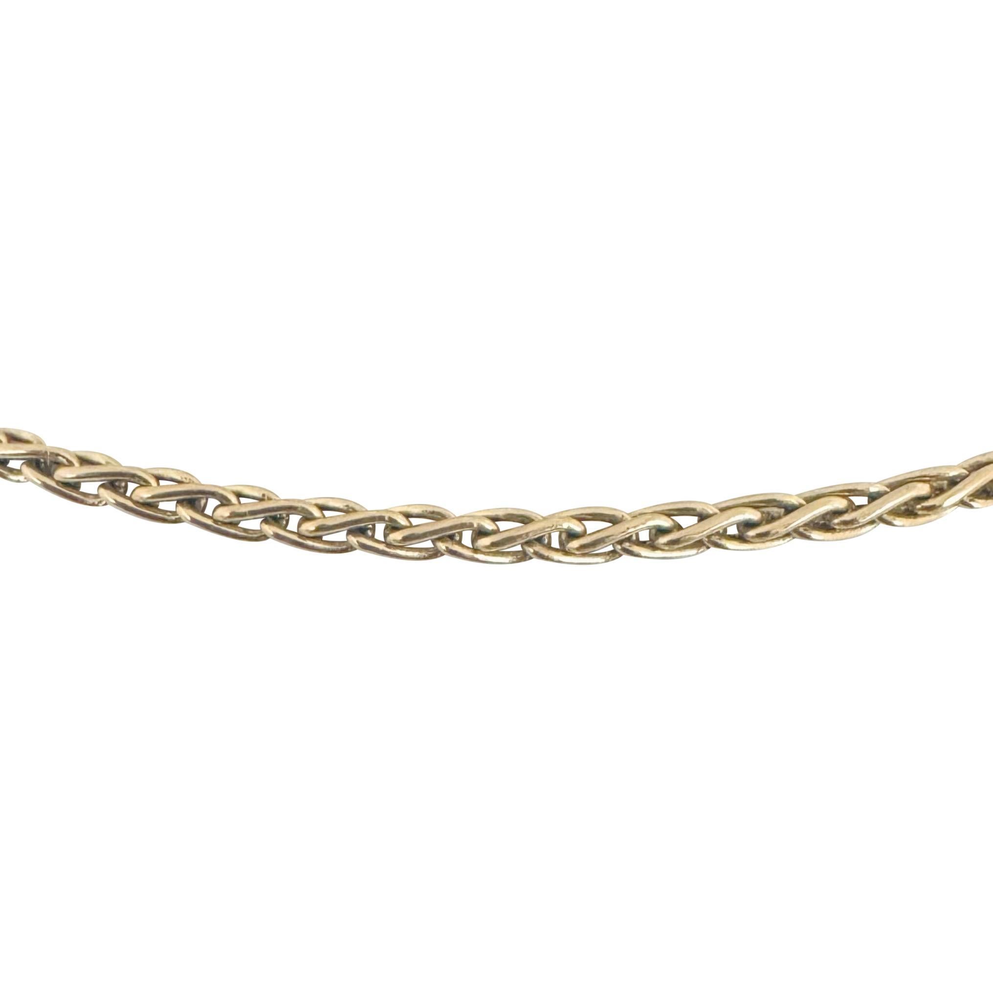 14k Yellow Gold 24.8g Solid Long 3mm Wheat Link Chain Necklace Italy 30