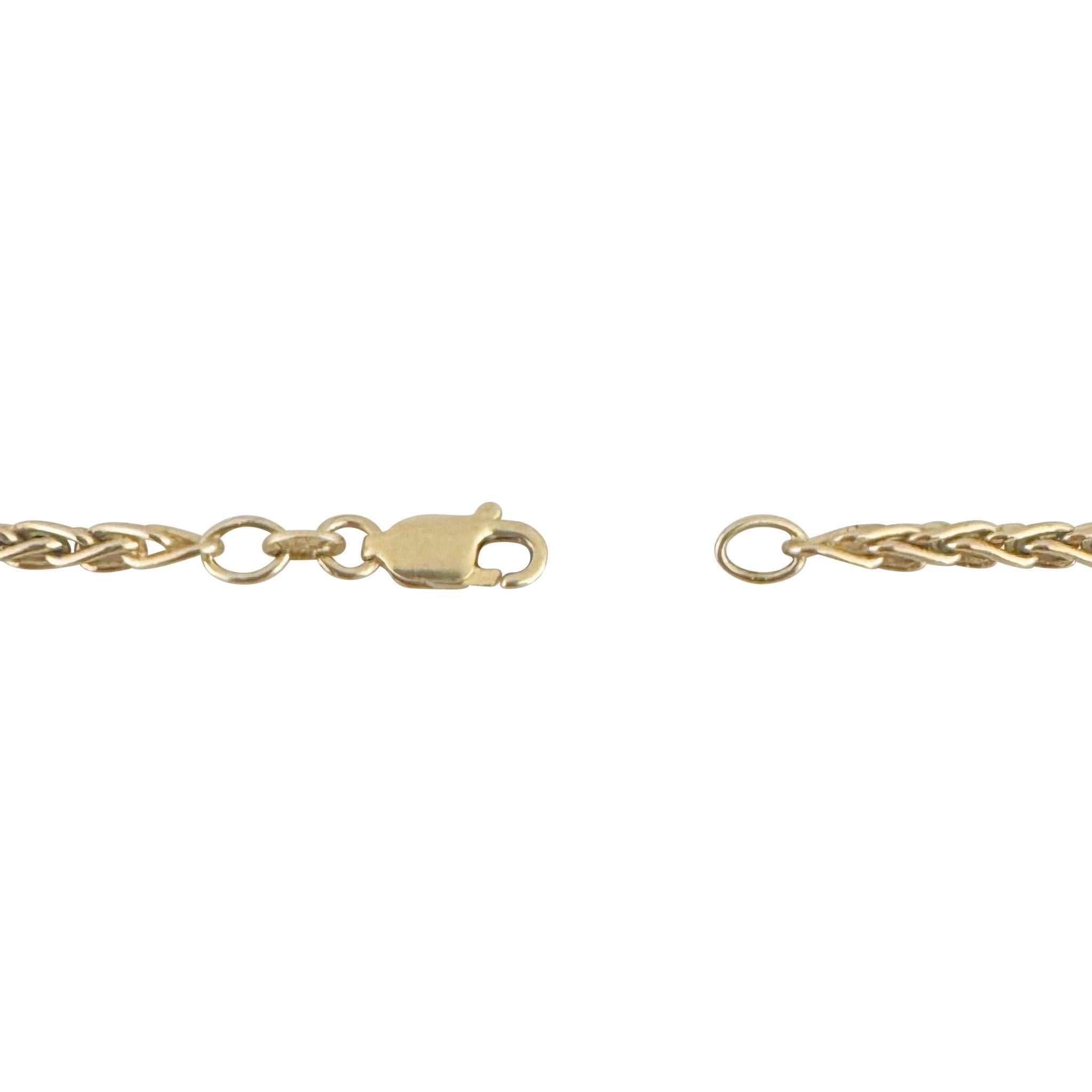 14k Yellow Gold 24.8g Solid Long 3mm Wheat Link Chain Necklace Italy 30