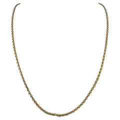 14k Yellow Gold 24.8g Solid Long 3mm Wheat Link Chain Necklace Italy 30"