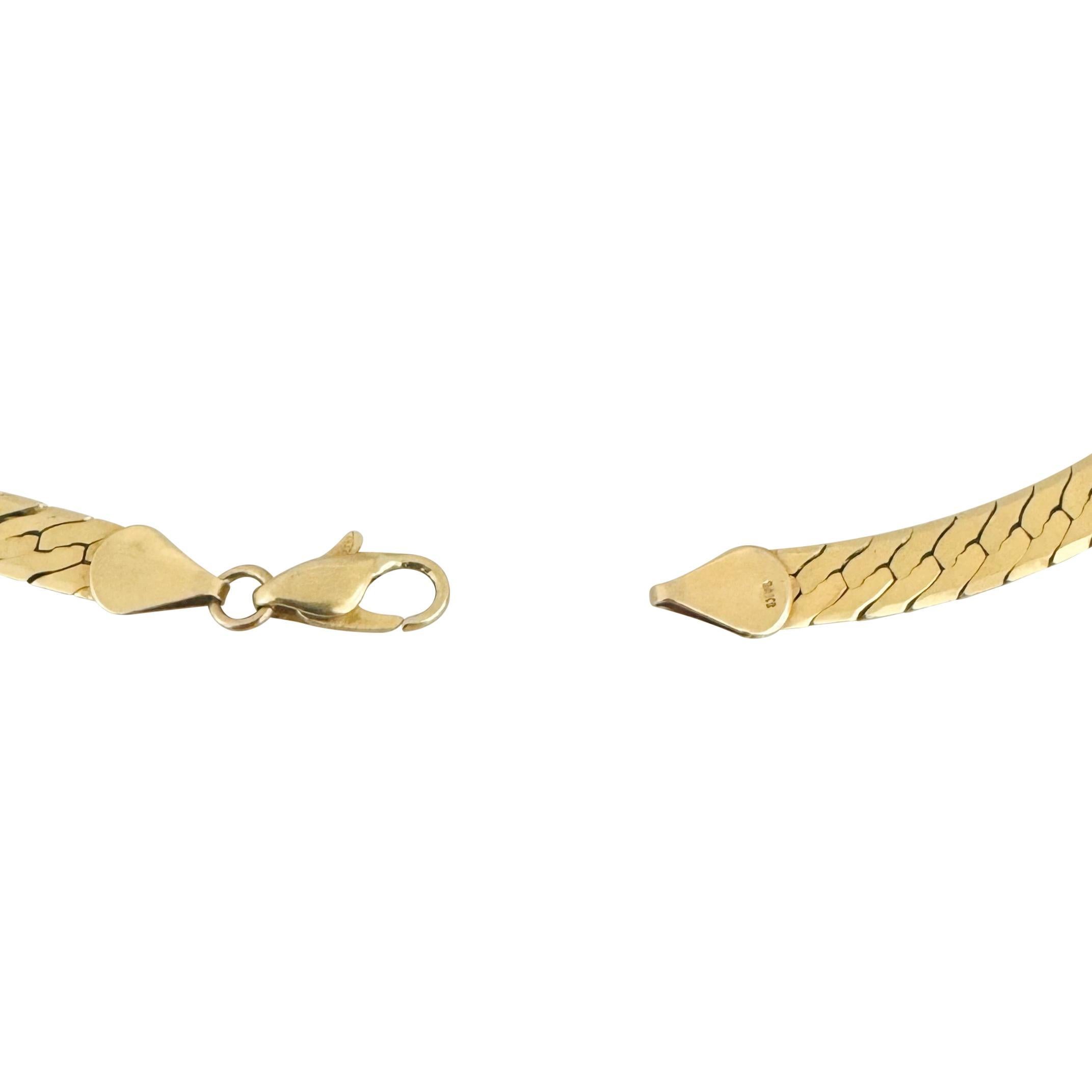14k Gelbgold 24g massive dicke 6mm Fischgräten Gliederkette Halskette 16