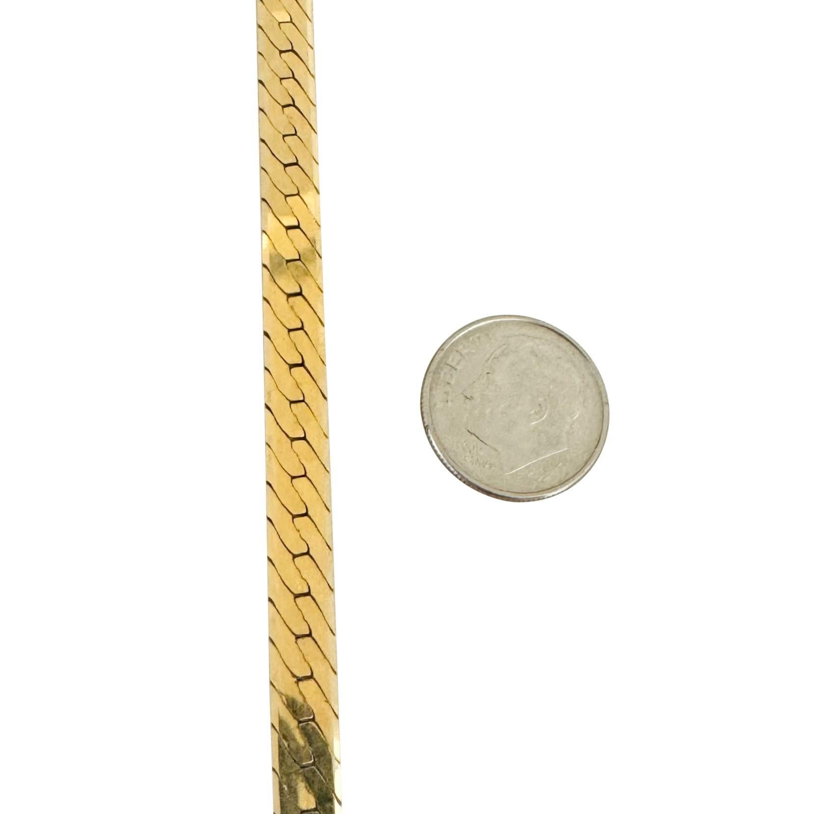 14k Gelbgold 24g massive dicke 6mm Fischgräten Gliederkette Halskette 16