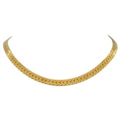 14k Gelbgold 24g massive dicke 6mm Fischgräten Gliederkette Halskette 16"