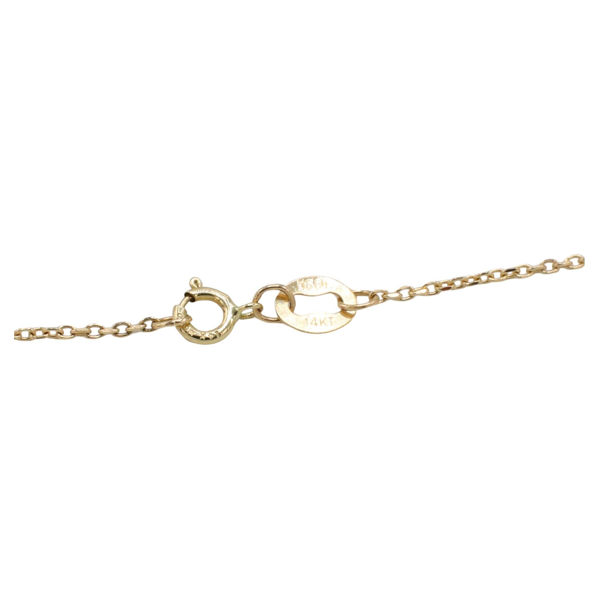  14K Gelbgold .25 Karat natürlicher Diamant Französisch gefasste Bar-Halskette (Moderne) im Angebot