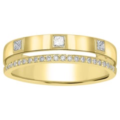 14K Yellow Gold .25 Cttw Natural Diamond Band Ring Size 6/8