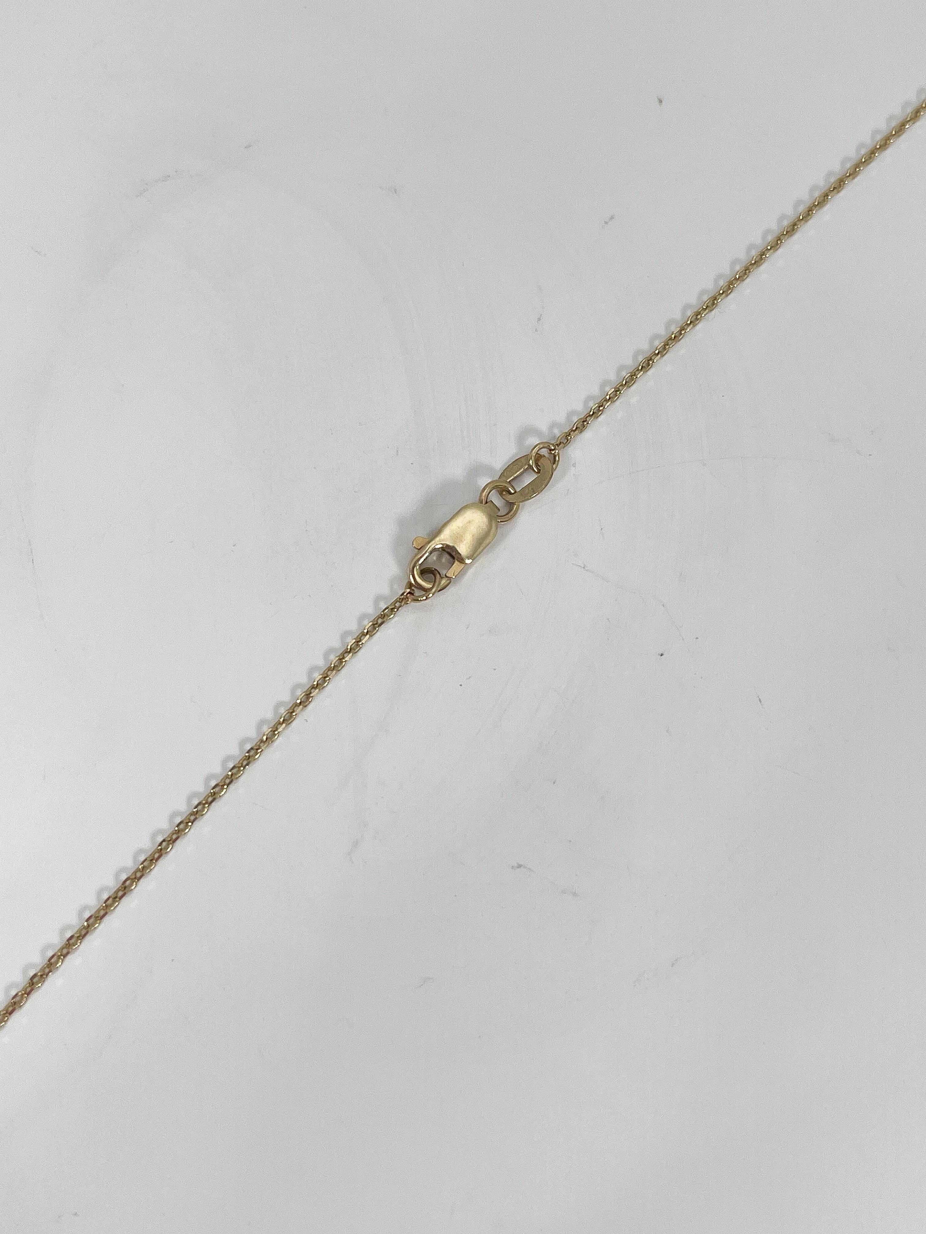 Women's 14K Yellow Gold .25 CTW Diamond Hamsa Pendant Necklace  For Sale