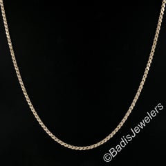14K Yellow Gold 25" Polished Dual Sided S Link Chain Necklace Barrel Push Clasp