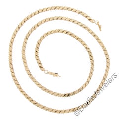 14K Gelbgold 25" poliert Dual Sided S Link Kette Halskette Barrel Push-Verschluss