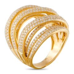 Anello in oro giallo 14K con 2,50 carati di diamanti MF10-022326