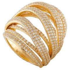 Anello in oro giallo 14K con 2,50 carati di diamanti MF10-022326
