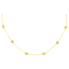 Collier en or jaune 14K avec 2,53 carats de diamants sertis sur lunette