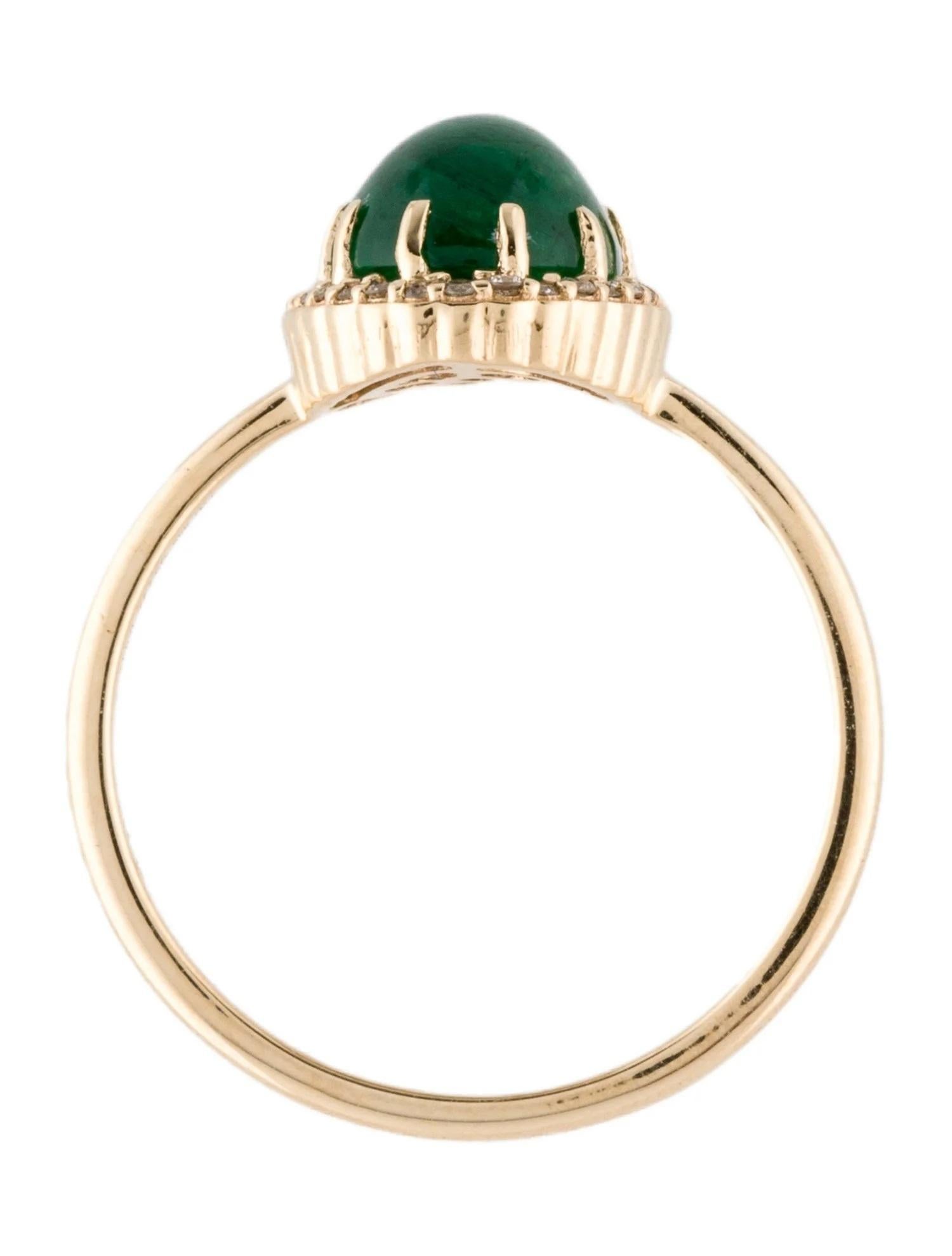 14K Yellow Gold 2.53ct Emerald & Diamond Cocktail Ring Size 6.75 In New Condition In Holtsville, NY