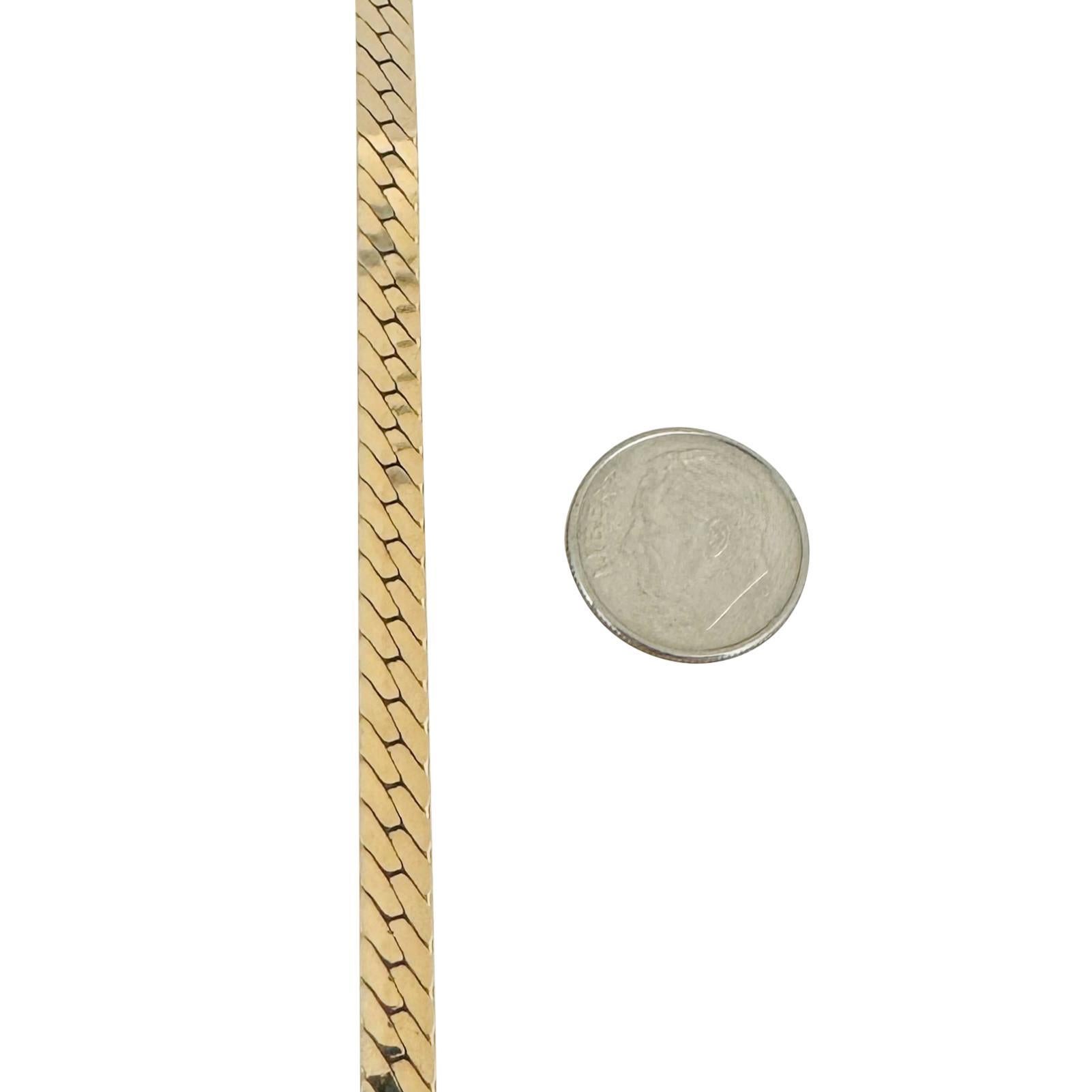 14k Gelbgold 25,6 g dick UnoAErre 5mm Fischgräten-Gliederhalskette Italien 16