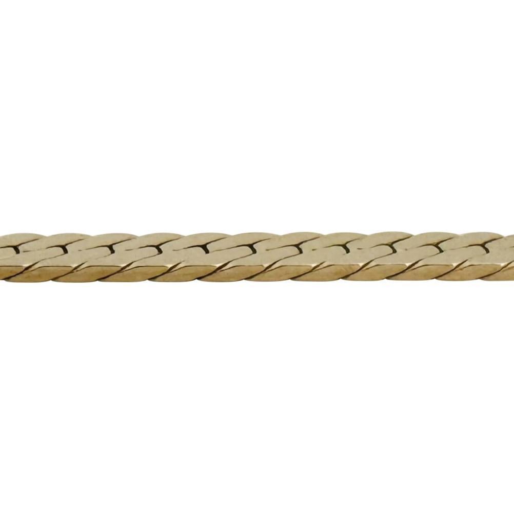 14k Gelbgold 25,6 g dick UnoAErre 5mm Fischgräten-Gliederhalskette Italien 16
