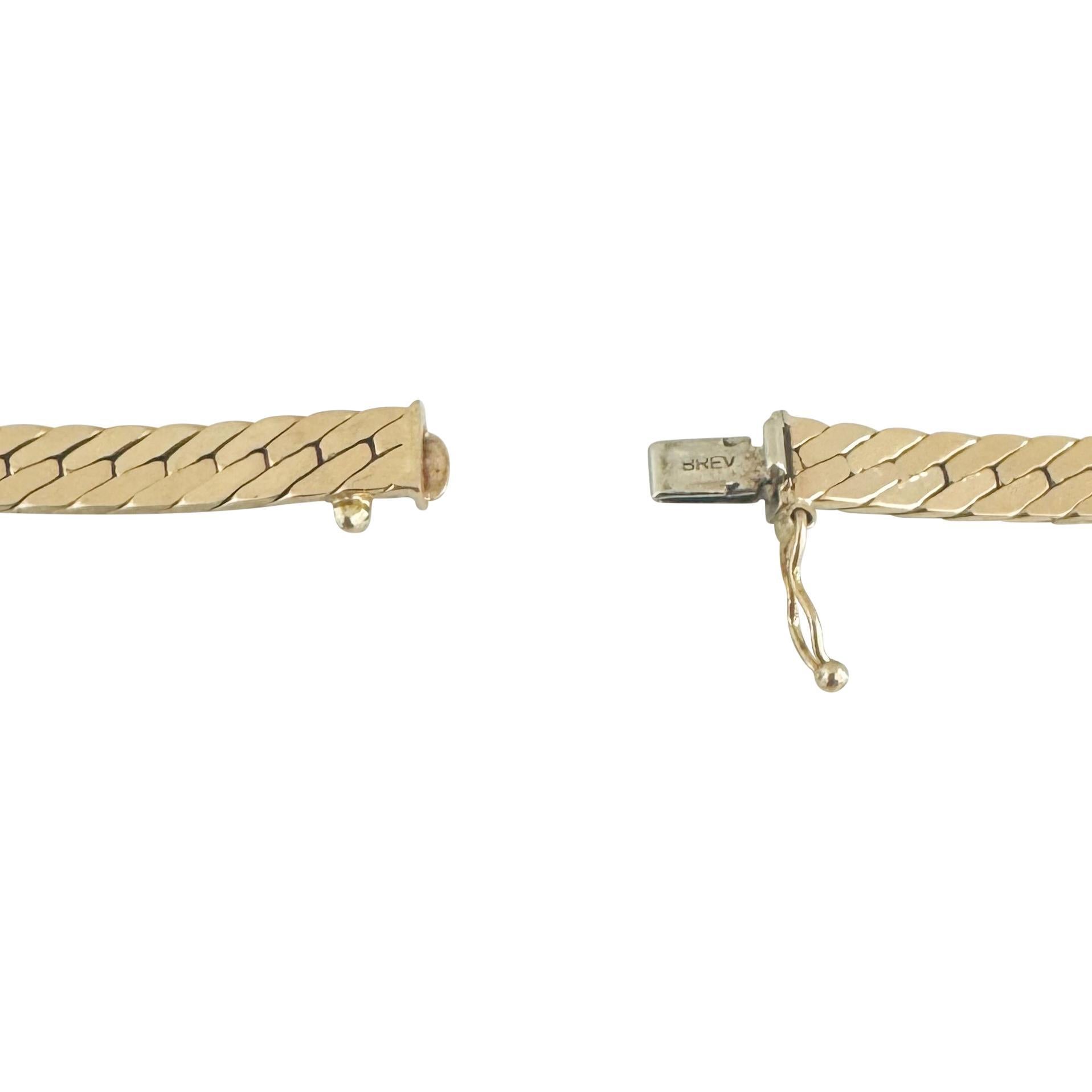 14k Gelbgold 25,6 g dick UnoAErre 5mm Fischgräten-Gliederhalskette Italien 16