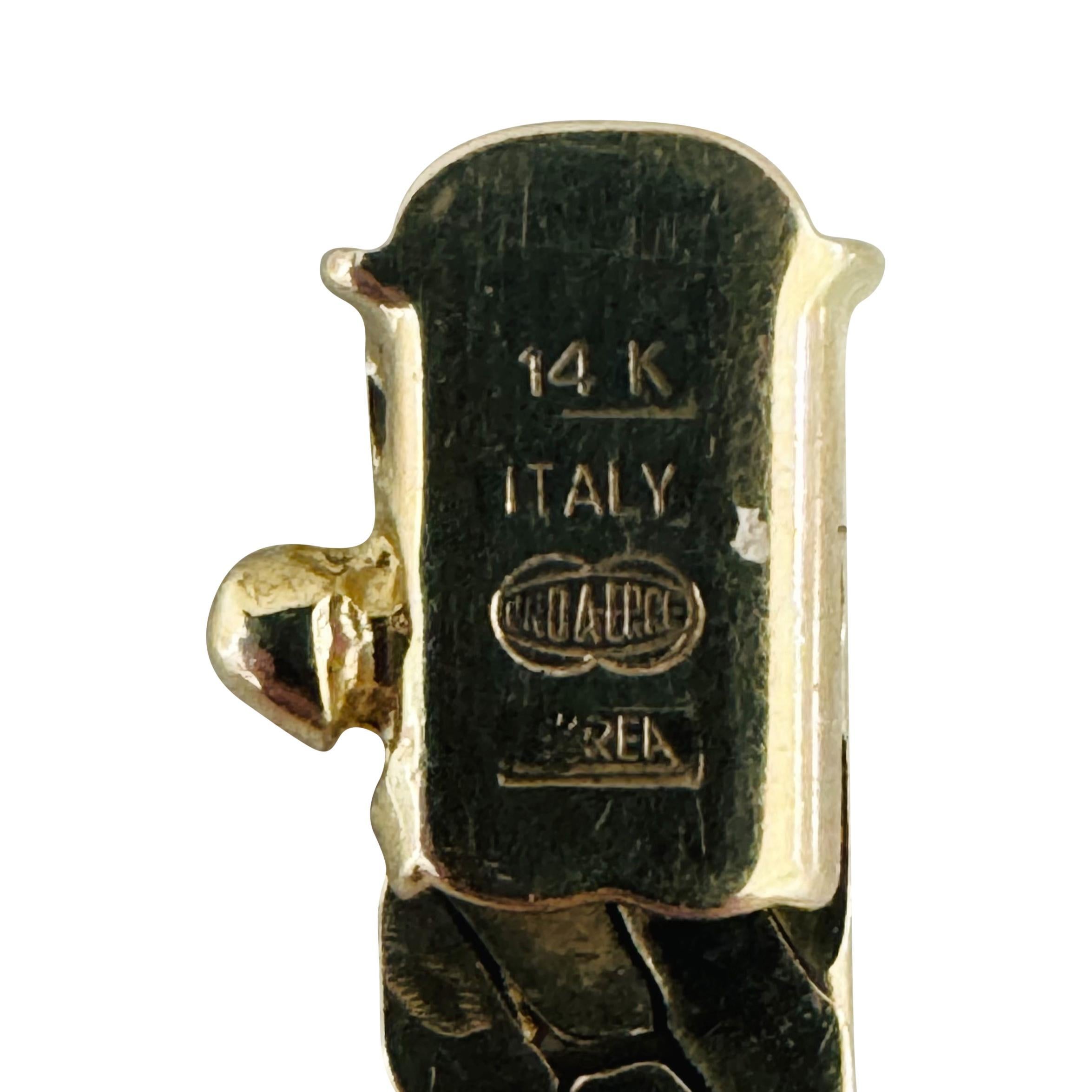 14k Gelbgold 25,6 g dick UnoAErre 5mm Fischgräten-Gliederhalskette Italien 16