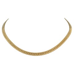 14k Gelbgold 25,6 g dick UnoAErre 5mm Fischgräten-Gliederhalskette Italien 16"